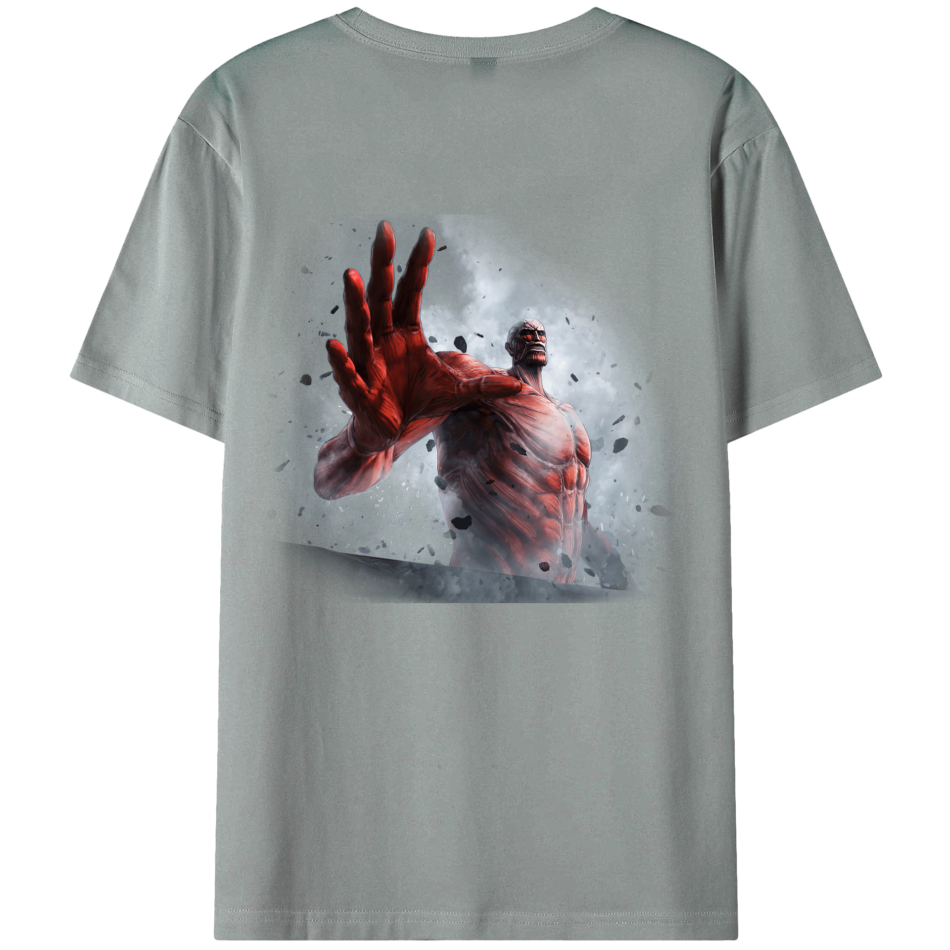 （画像用） 進撃の巨人 Attack on Titan 綿100％ メンズ半袖Tシャツ（バックプリント） 通気性